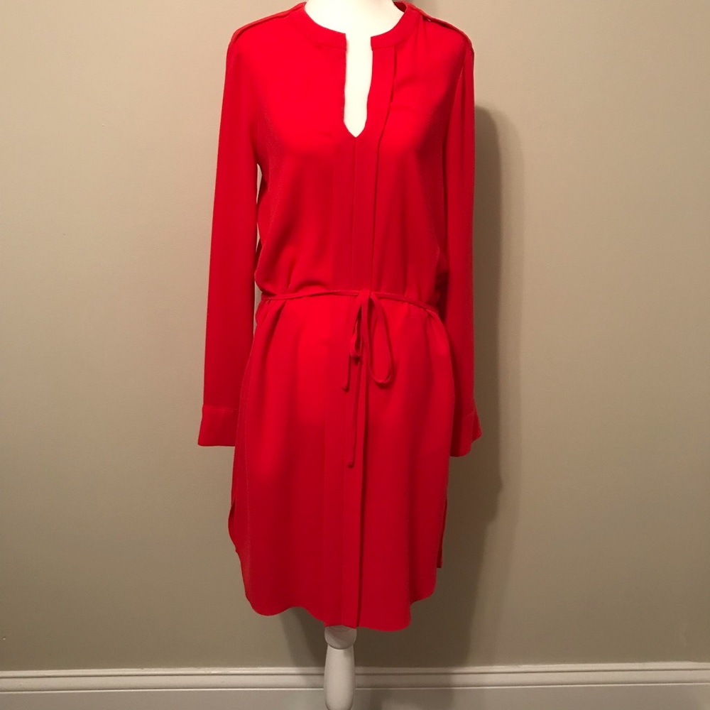 Like New BCBG Red Shirt Dress w/ Pockets Size XXS